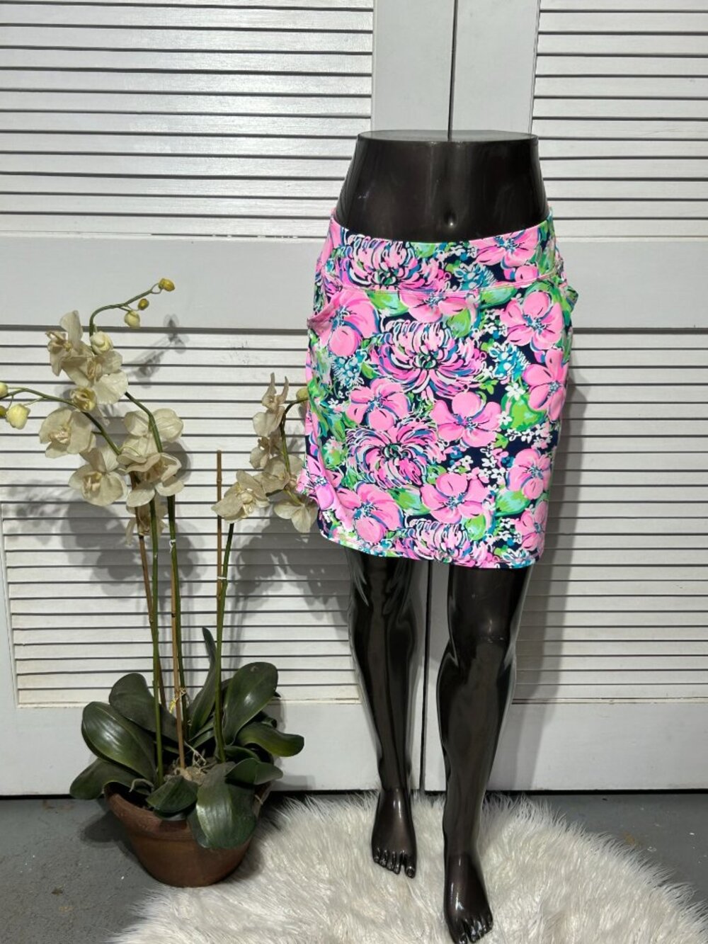 Lilly Pulitzer Women's Pink and Green Nylon Luxletic Skirt Size XL 3466 - Picture 2 of 9